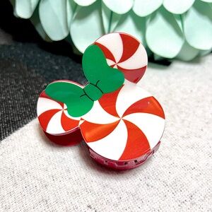 New Disney Christmas Peppermint Minnie Mouse Inspired Hair Clip